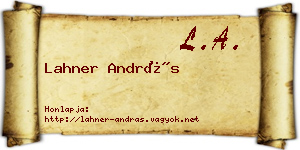 Lahner András névjegykártya